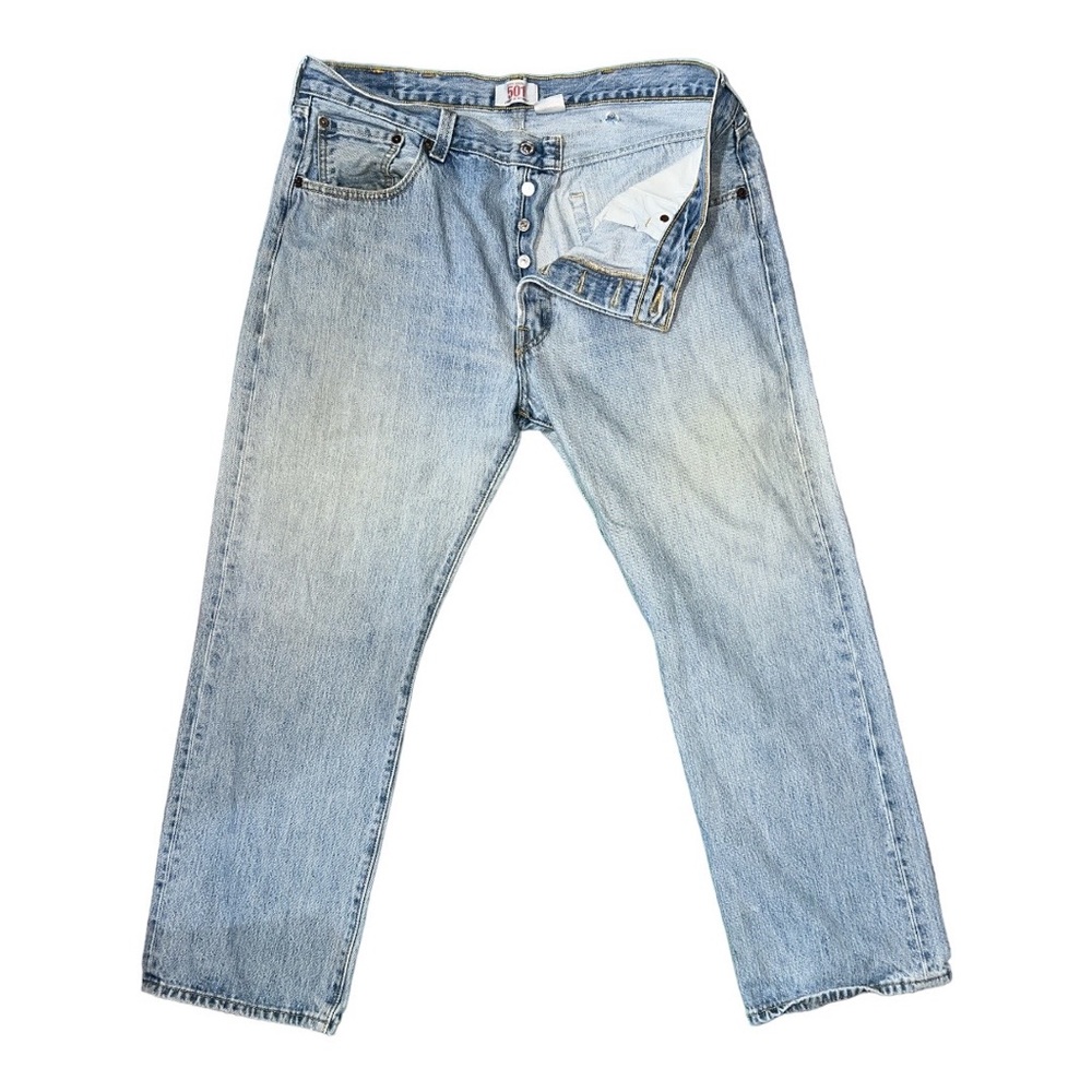 Levi's Original 501 Straight Leg Button Fly Jeans Light Wash Size 38×29